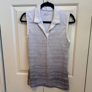 Nike Women’s Sleeveless Polo Tank - White to Gray Ombre